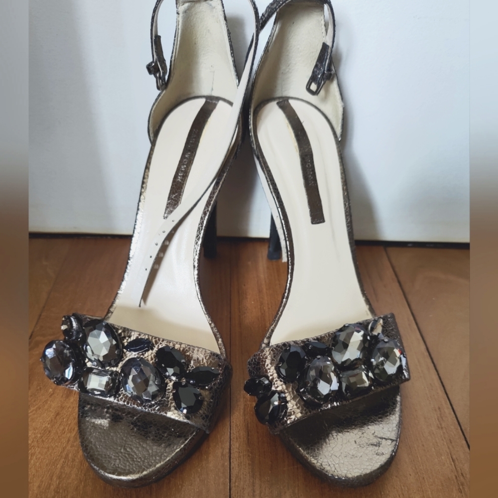 Zara stiletto heels sandals European size 37 in bronze color